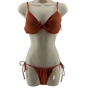 PINK Victoria's Secret Autumn Honey Bikini Top Size Medium Womens Swim